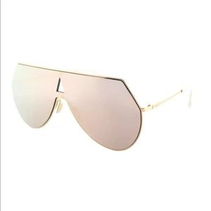 FENDI EYELINE FND-0193S-000 Rose Gold/Gold Mirrored Shield Unisex Sunglass 0J-99
